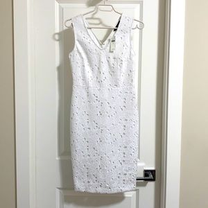 White lace shift dress